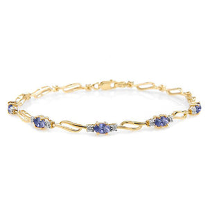 Shimmering Array Tanzanite and Diamond Bracelet