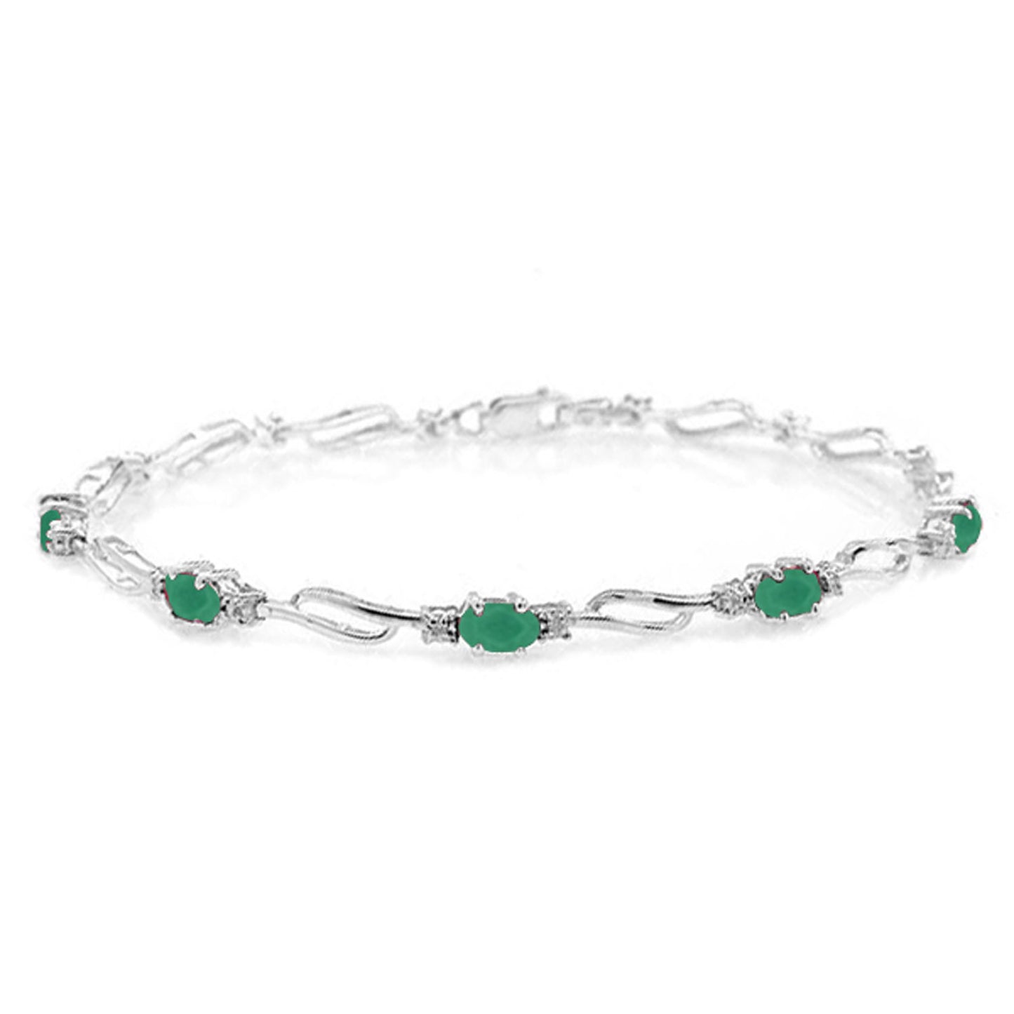 Shimmering Array Emerald and Diamond Bracelet