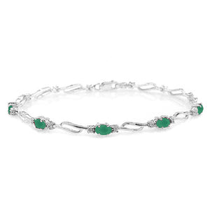 Shimmering Array Emerald and Diamond Bracelet