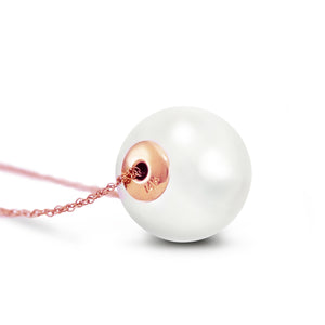 Enchanted Orbit White Pearl Necklace