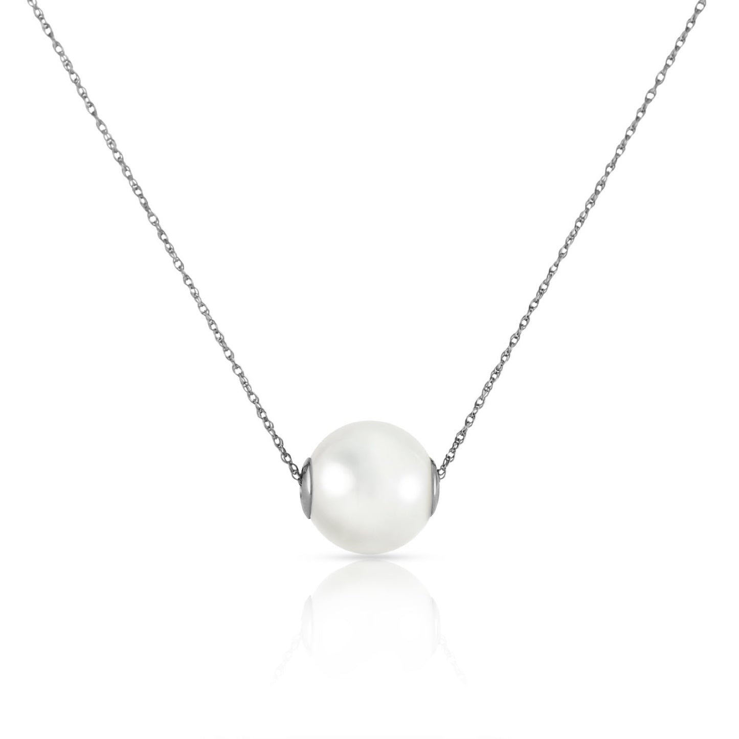Enchanted Orbit White Pearl Necklace