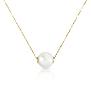 Enchanted Orbit White Pearl Necklace