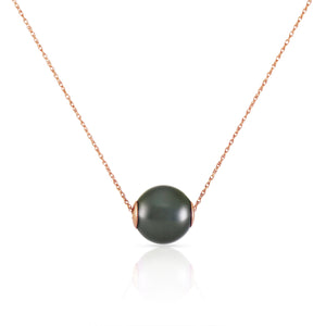 Enchanted Orbit Black Pearl Necklace