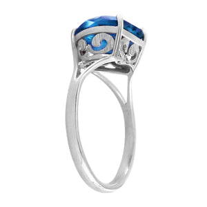 Lovers Heart Blue Topaz Ring