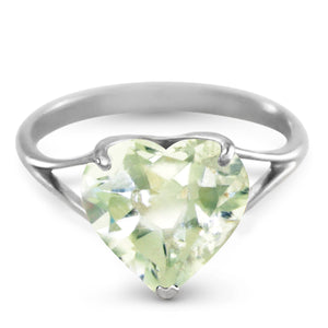 Lovers Heart Green Amethyst Ring