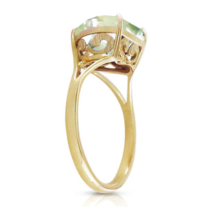 Lovers Heart Green Amethyst Ring
