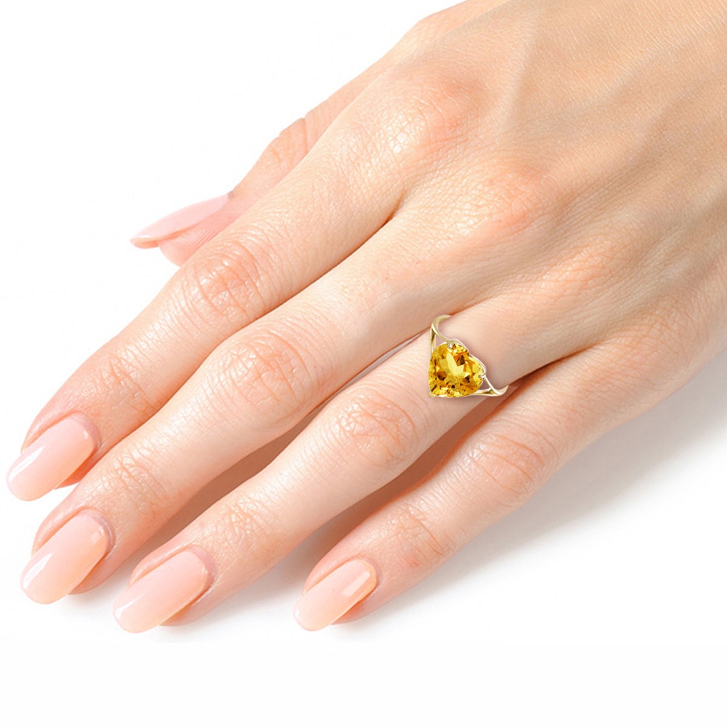 Lovers Heart Citrine Ring