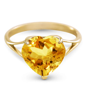 Lovers Heart Citrine Ring