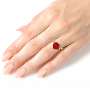 Lovers Heart Ruby Ring