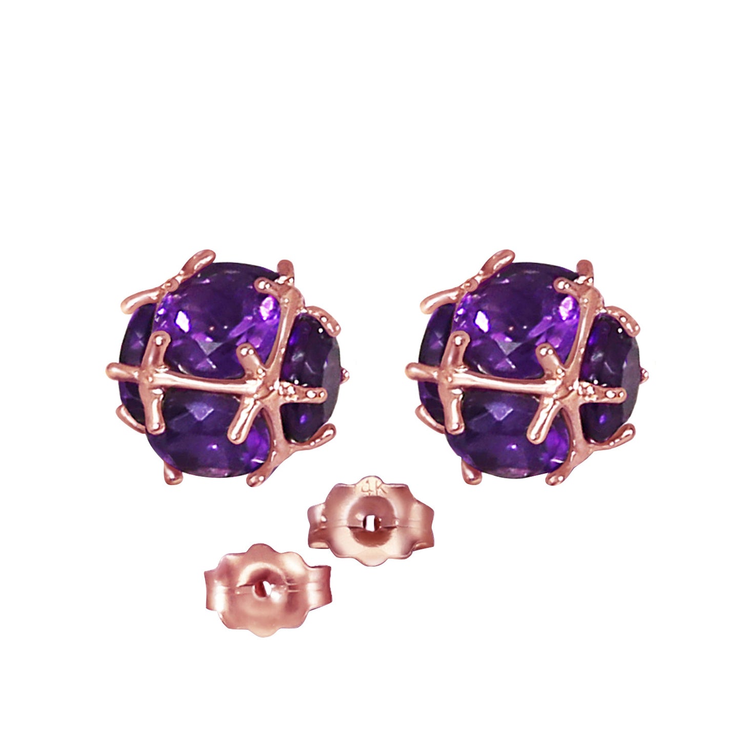 Regal Crown Amethyst Earrings