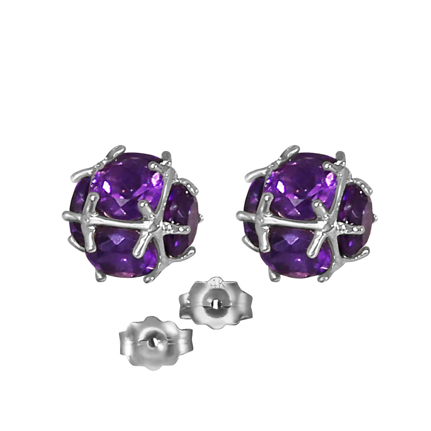 Regal Crown Amethyst Earrings