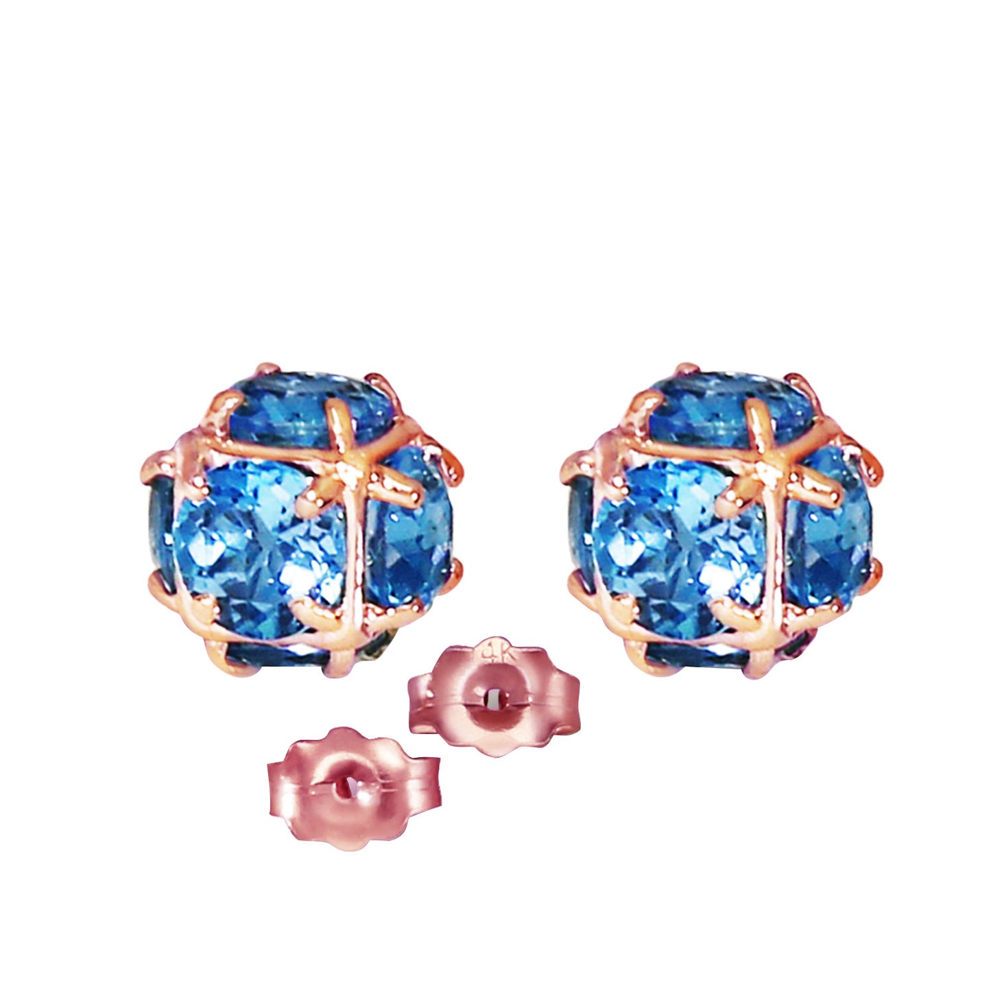 Regal Crown Blue Topaz Earrings