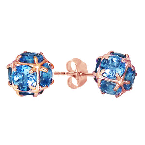 Regal Crown Blue Topaz Earrings