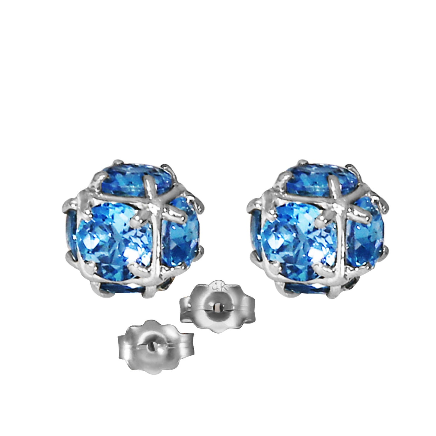 Regal Crown Blue Topaz Earrings