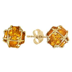 Regal Crown Citrine Earrings