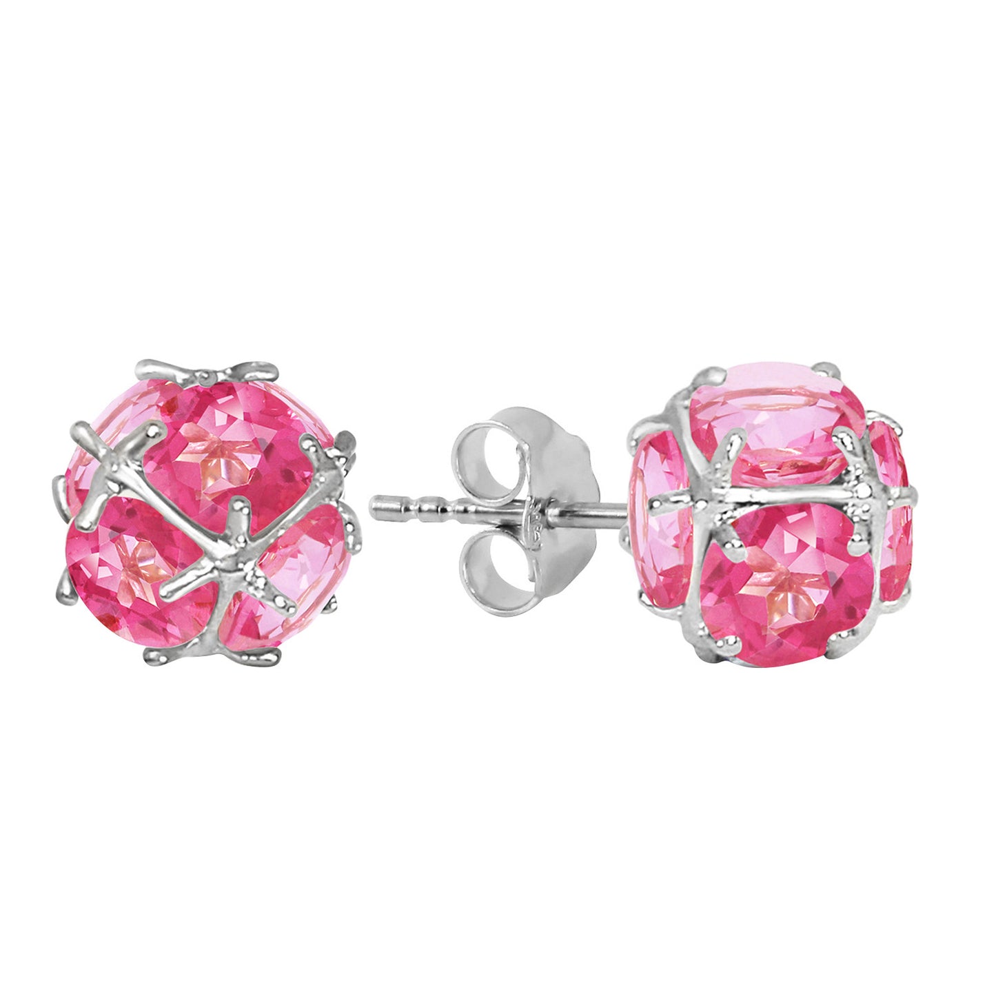 Regal Crown Pink Topaz Earrings