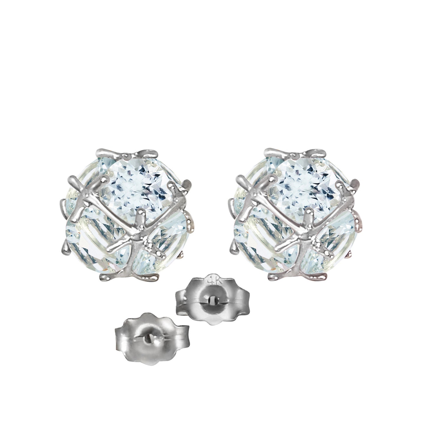 Regal Crown Aquamarine Earrings