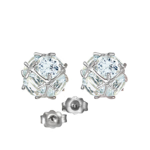 Regal Crown Aquamarine Earrings