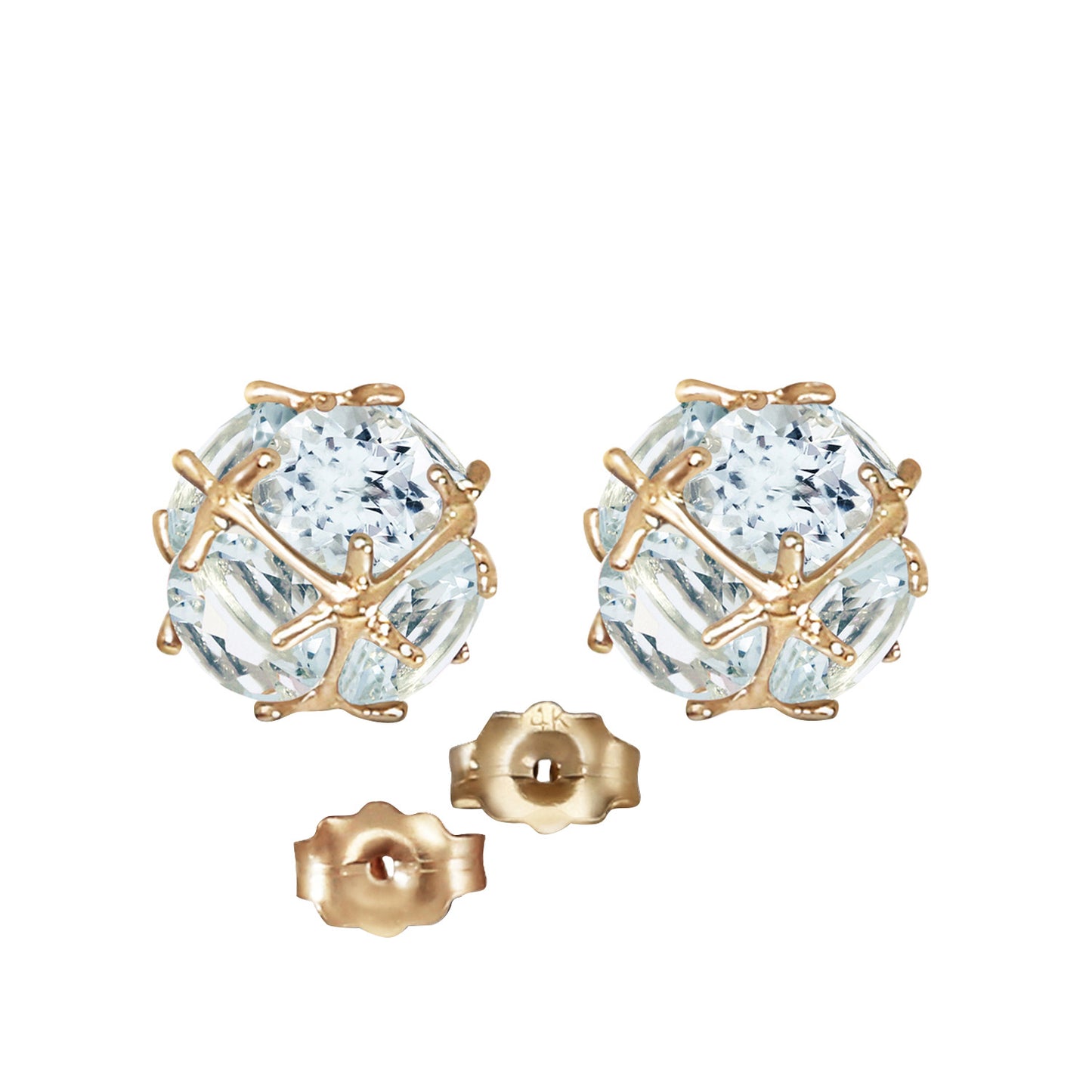 Regal Crown Aquamarine Earrings