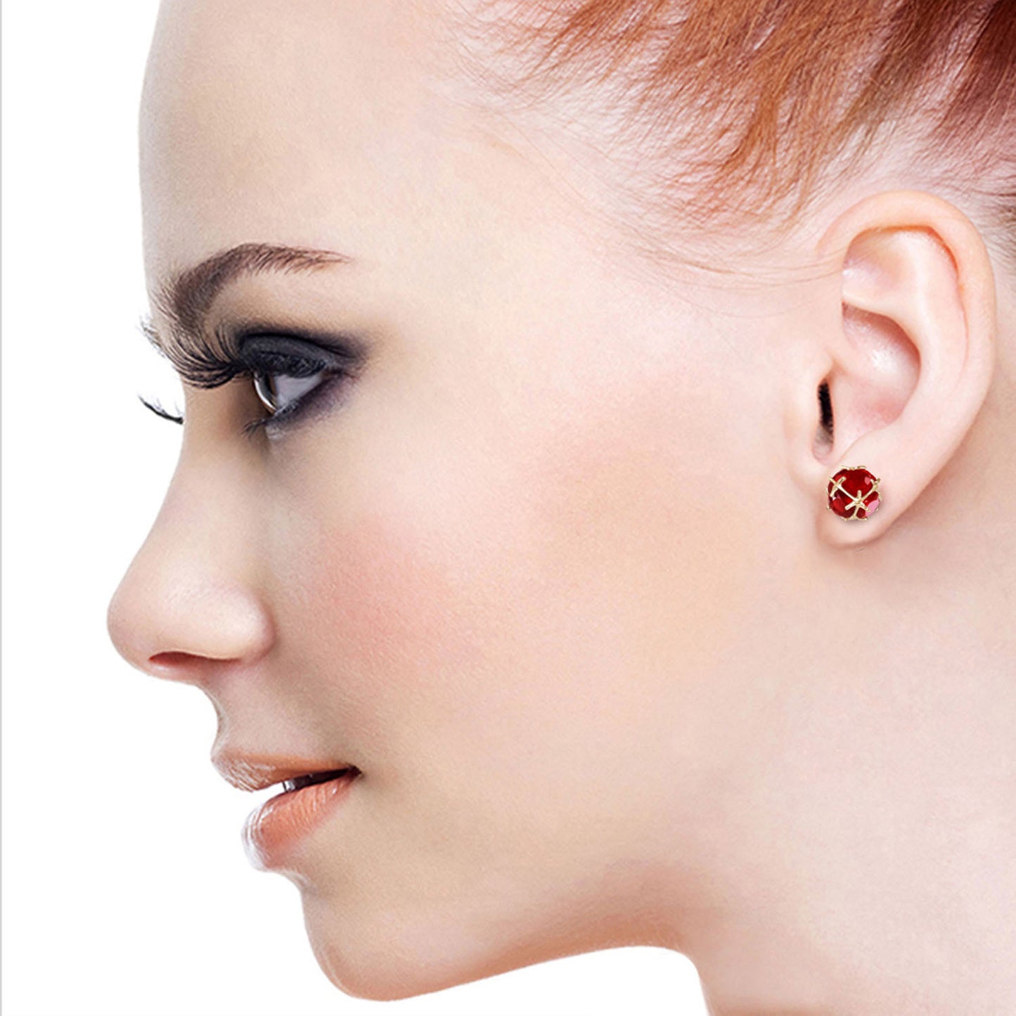 Regal Crown Ruby Earrings