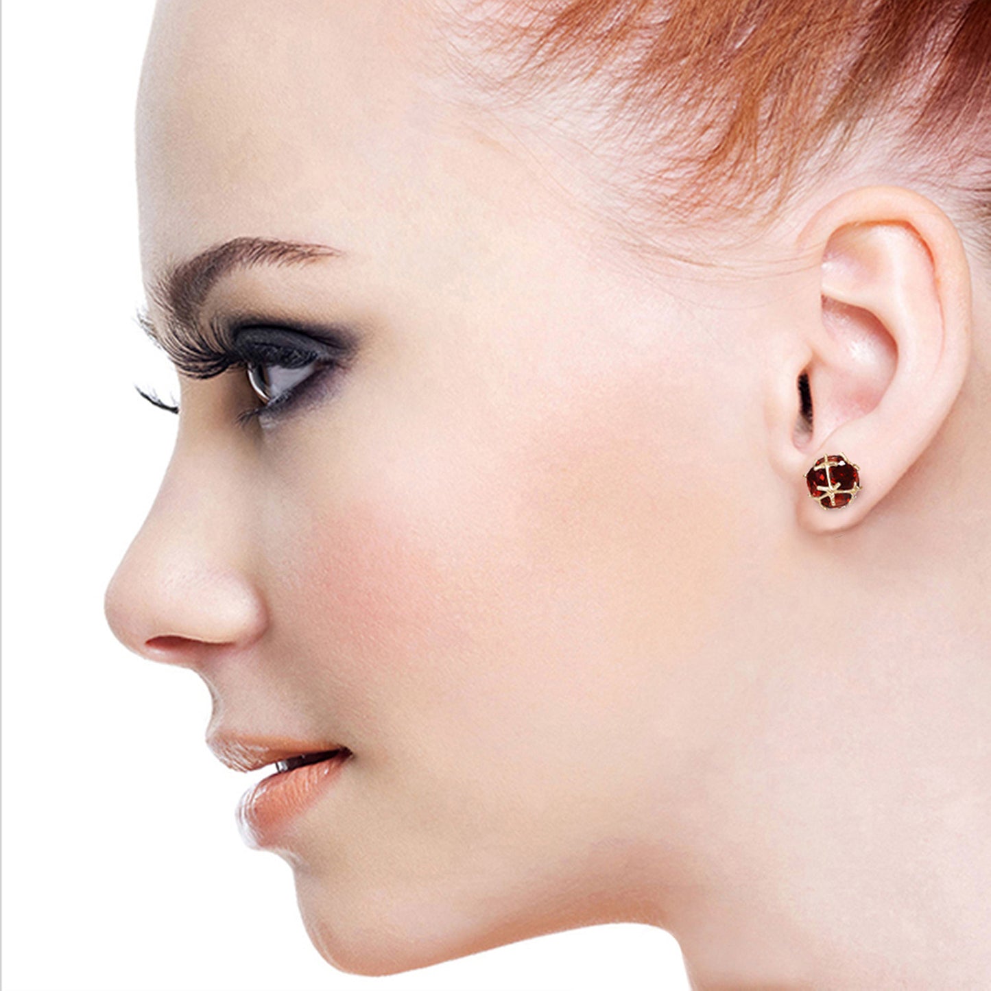 Regal Crown Garnet Earrings