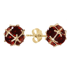 Regal Crown Garnet Earrings