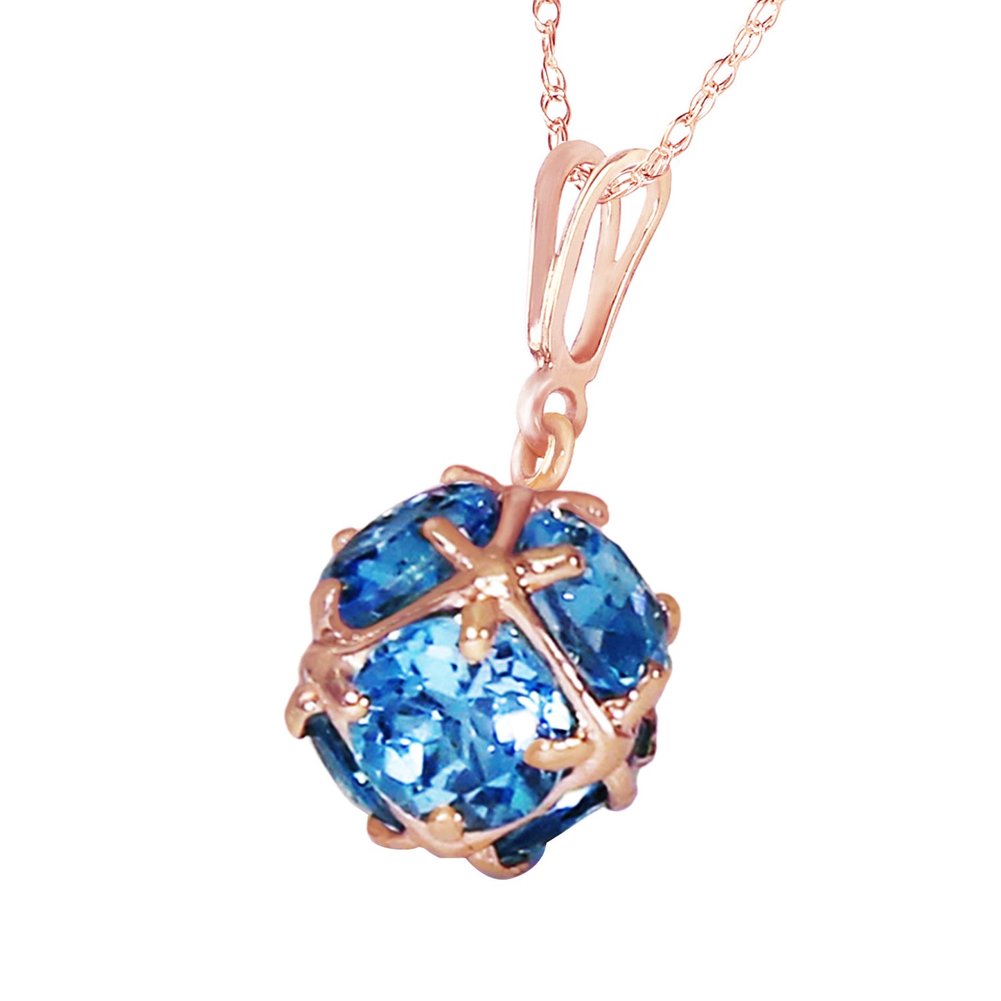 Radiant Orb Blue Topaz Necklace