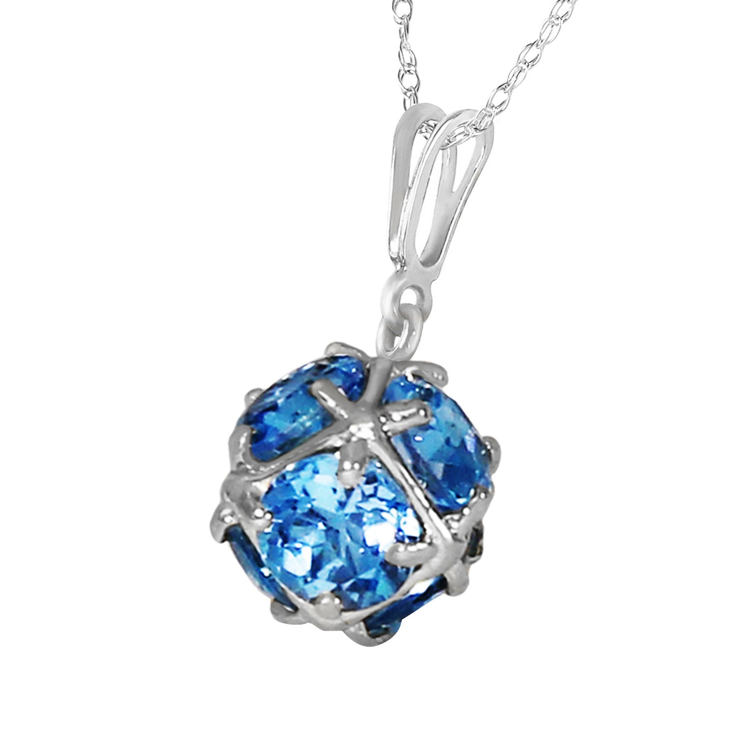 Radiant Orb Blue Topaz Necklace