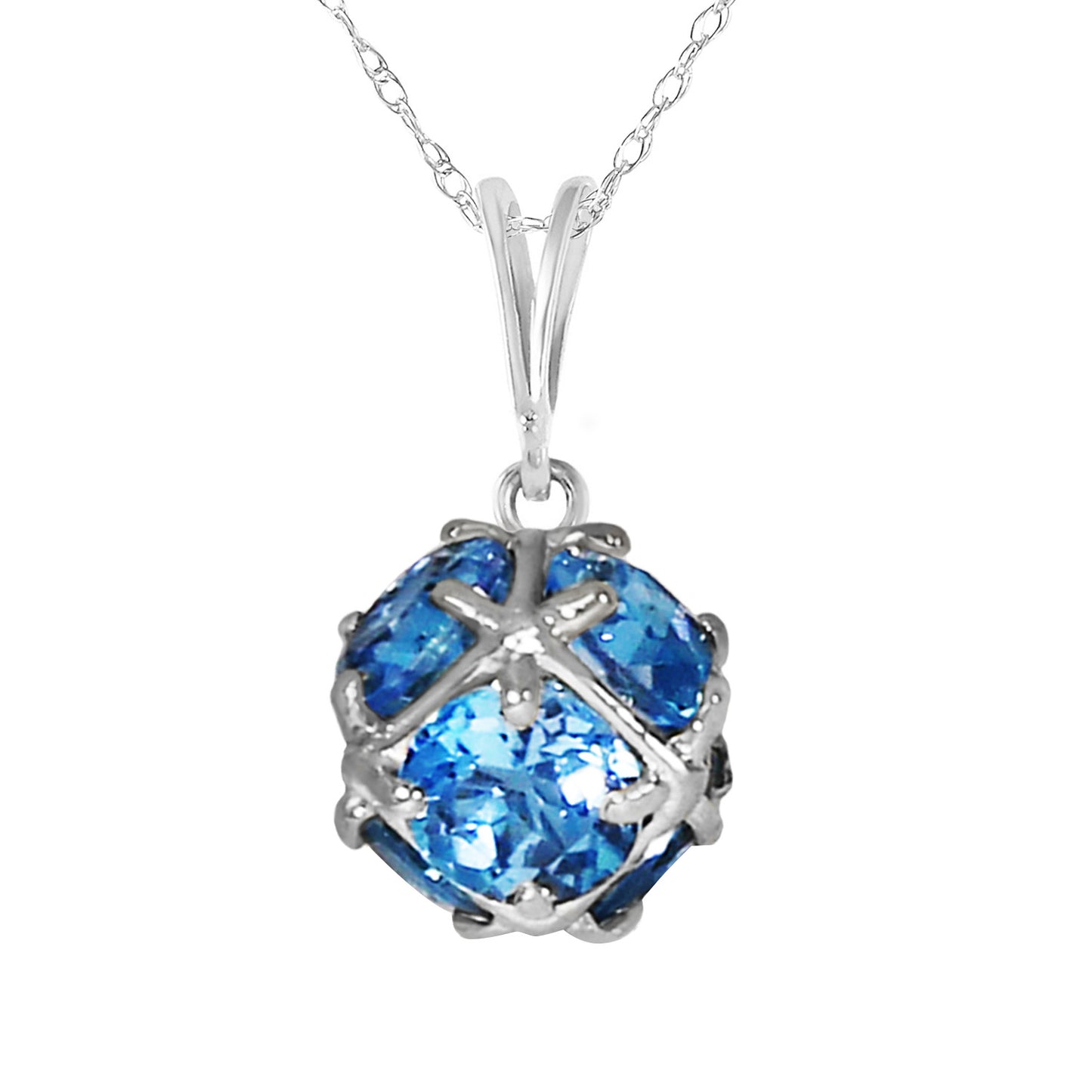 Radiant Orb Blue Topaz Necklace