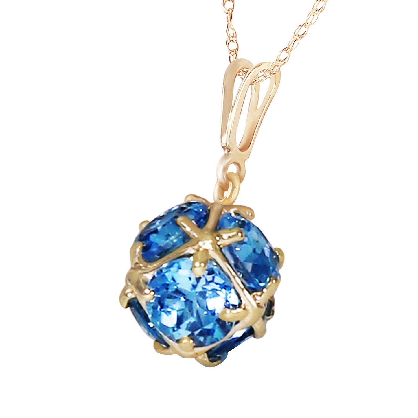 Radiant Orb Blue Topaz Necklace