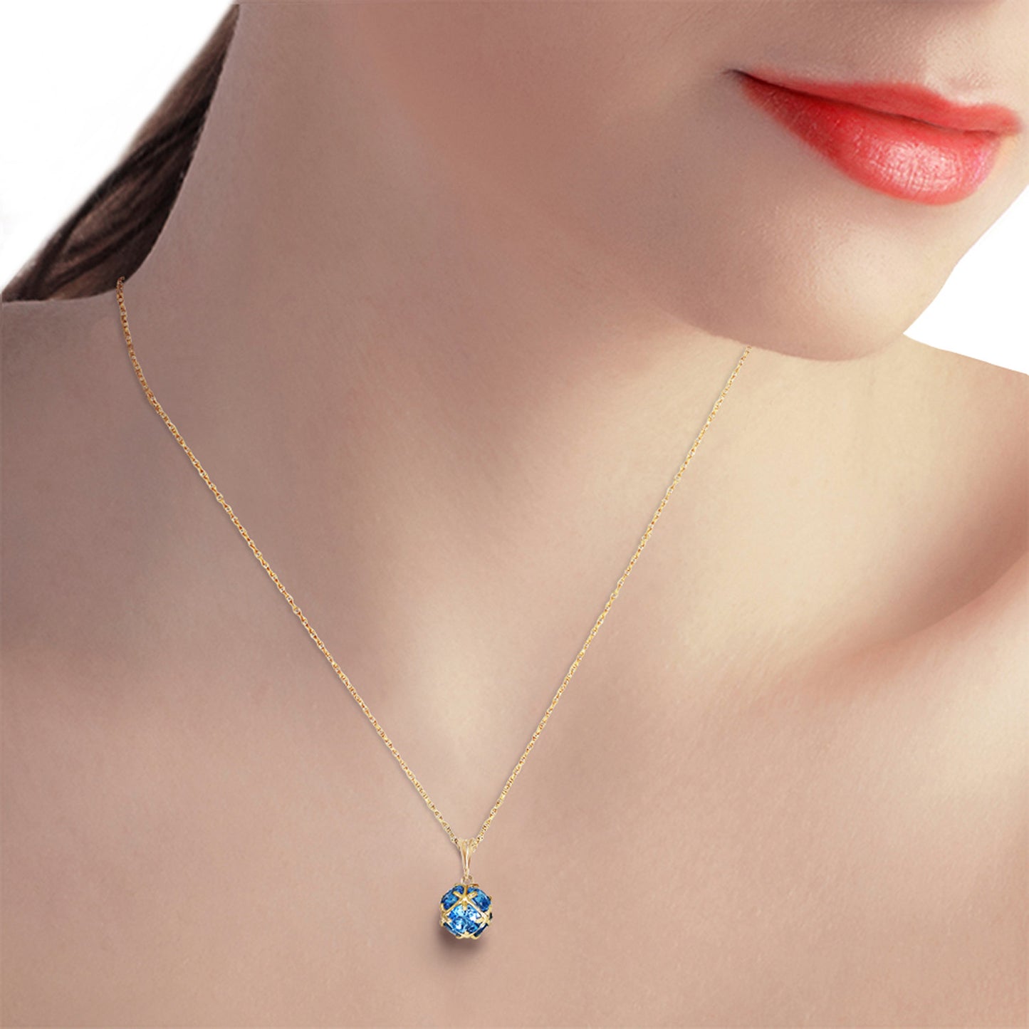 Radiant Orb Blue Topaz Necklace