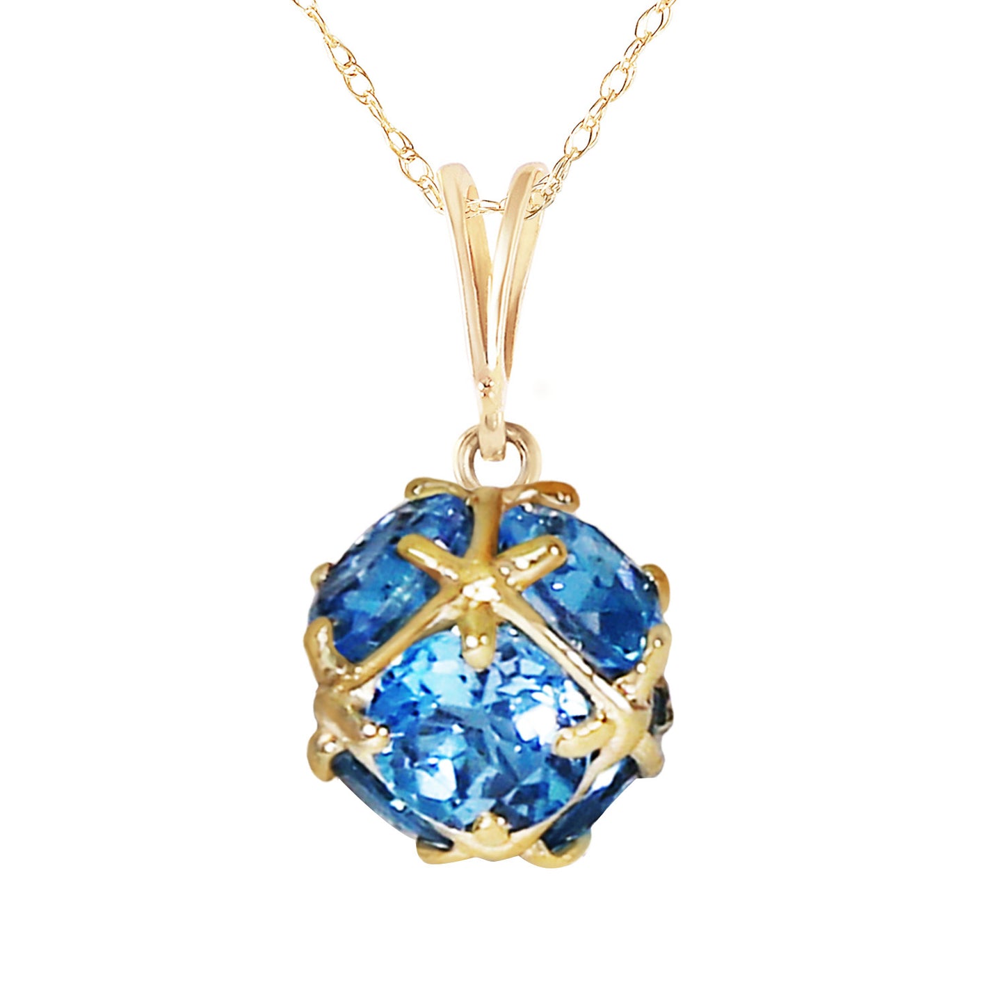 Radiant Orb Blue Topaz Necklace