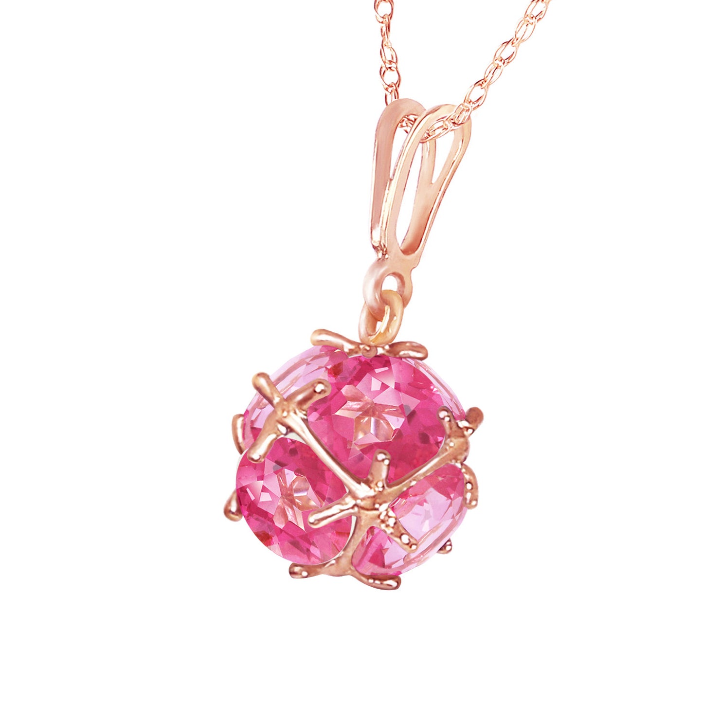 Regal Crown Pink Topaz Necklace