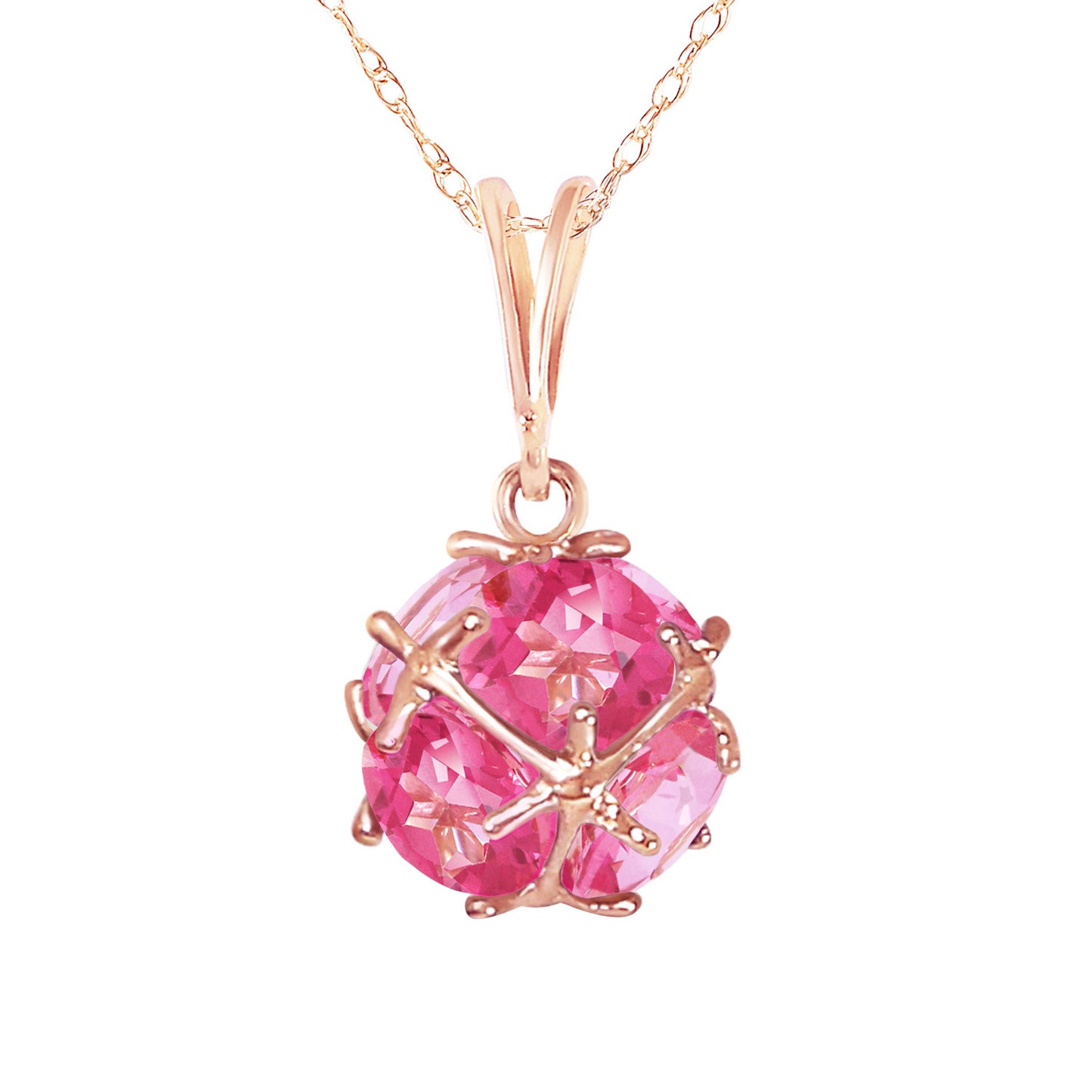 Regal Crown Pink Topaz Necklace