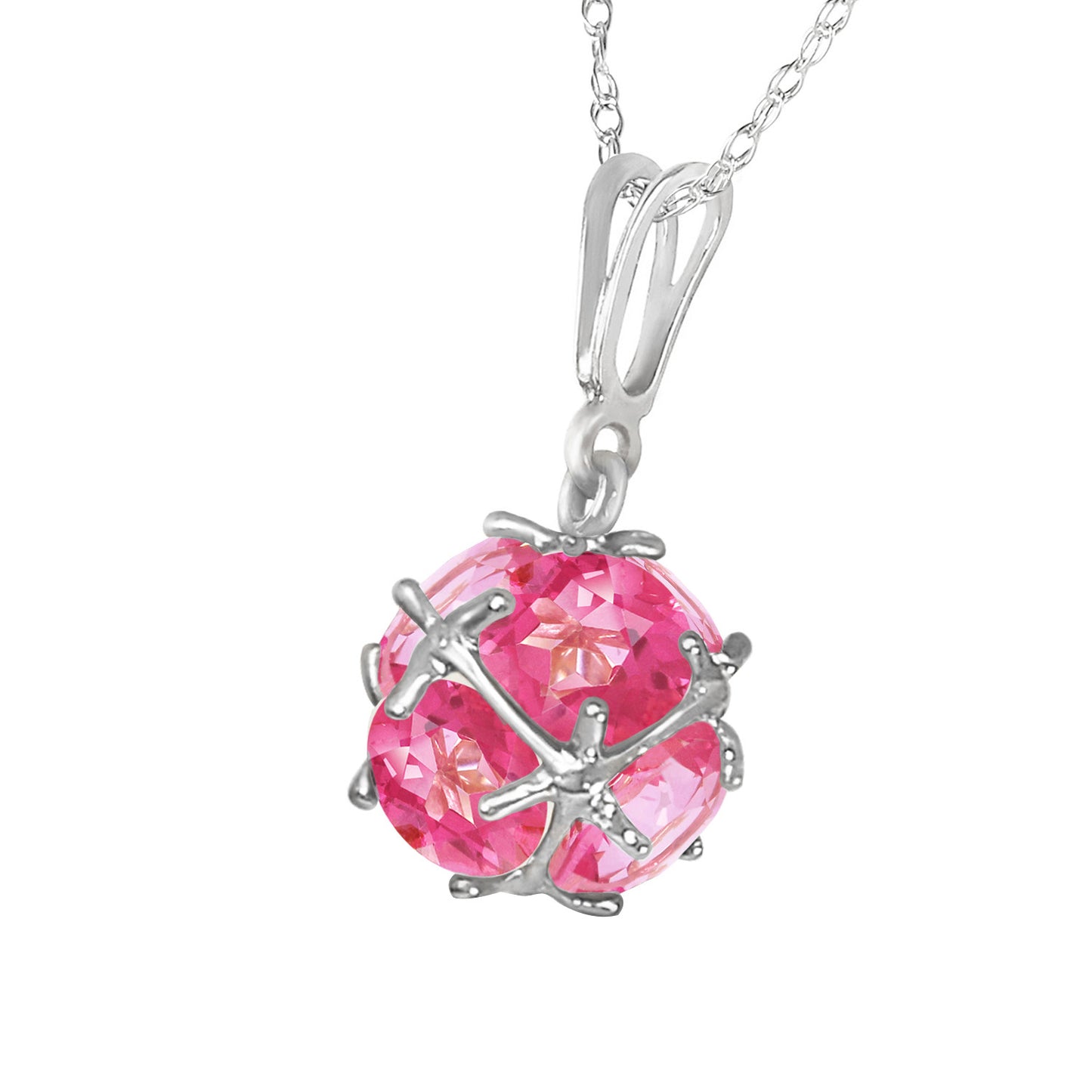 Regal Crown Pink Topaz Necklace