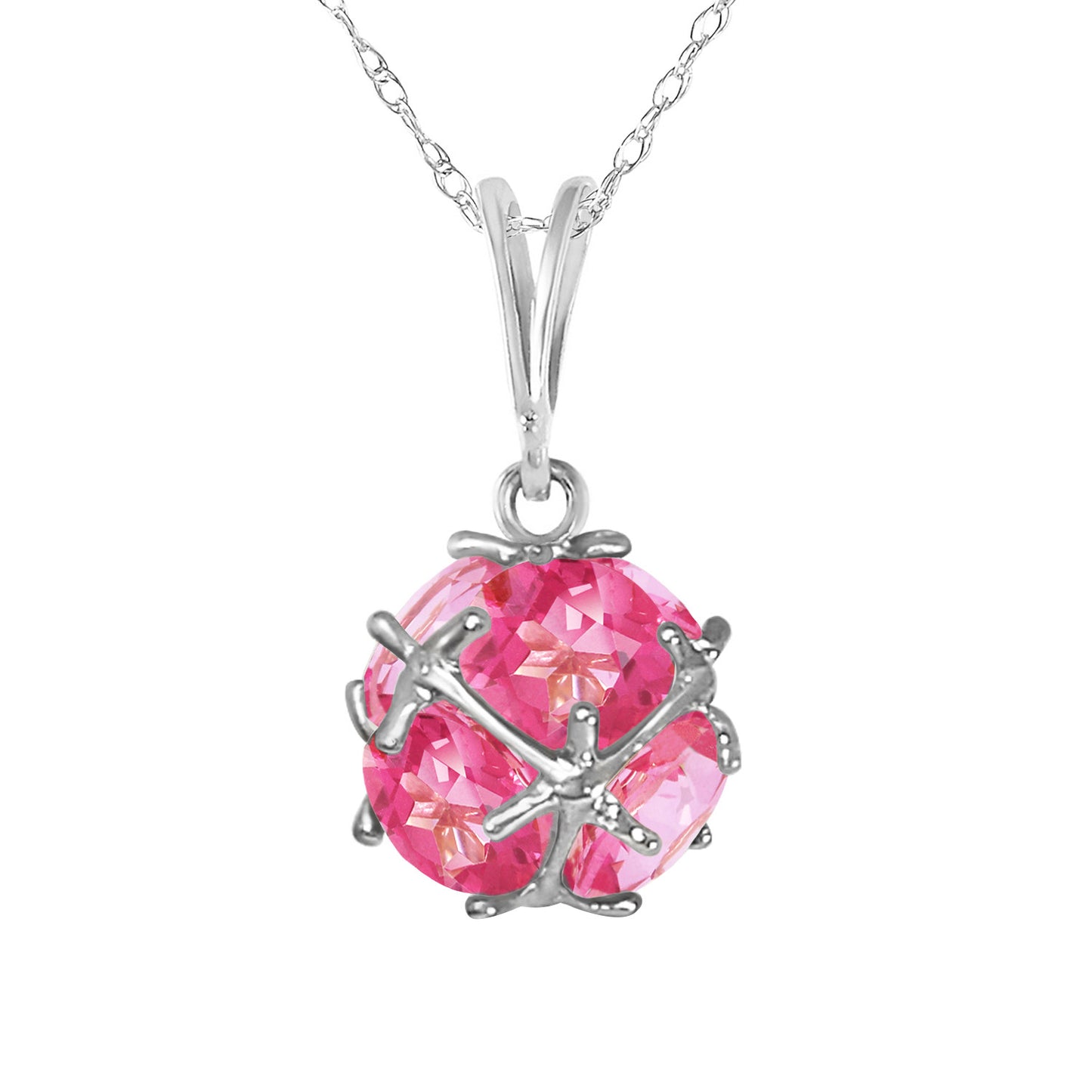Regal Crown Pink Topaz Necklace