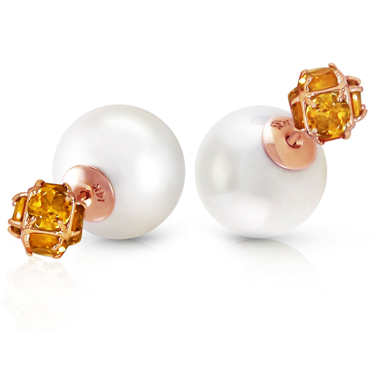 Regal Crown Citrine & Pearl Earrings