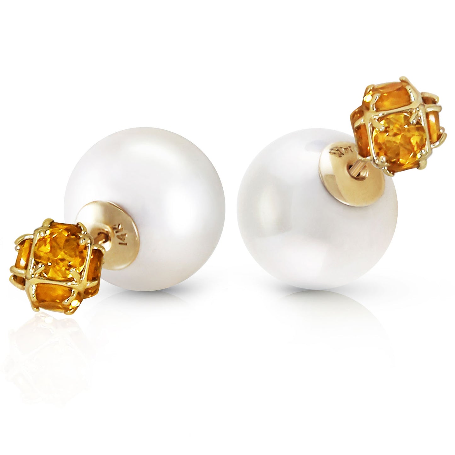 Regal Crown Citrine & Pearl Earrings