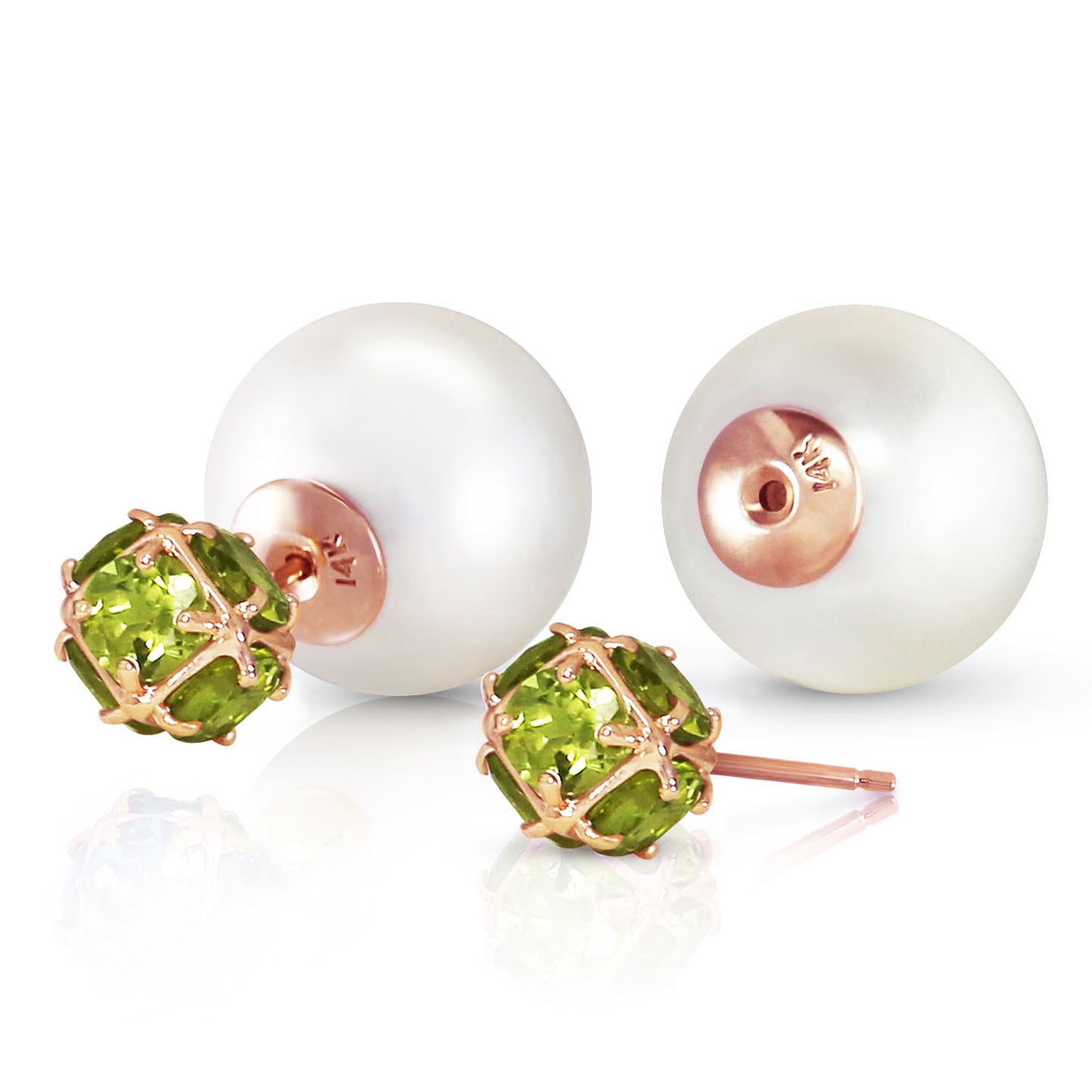 Regal Crown Peridot & Pearl Earrings