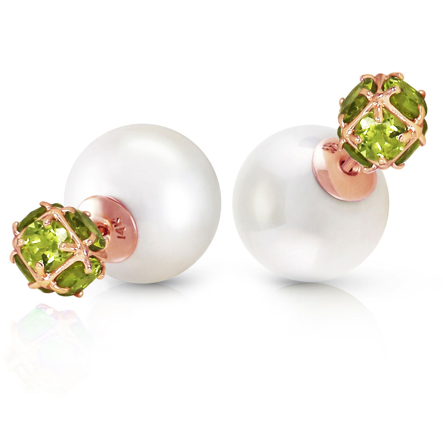 Regal Crown Peridot & Pearl Earrings