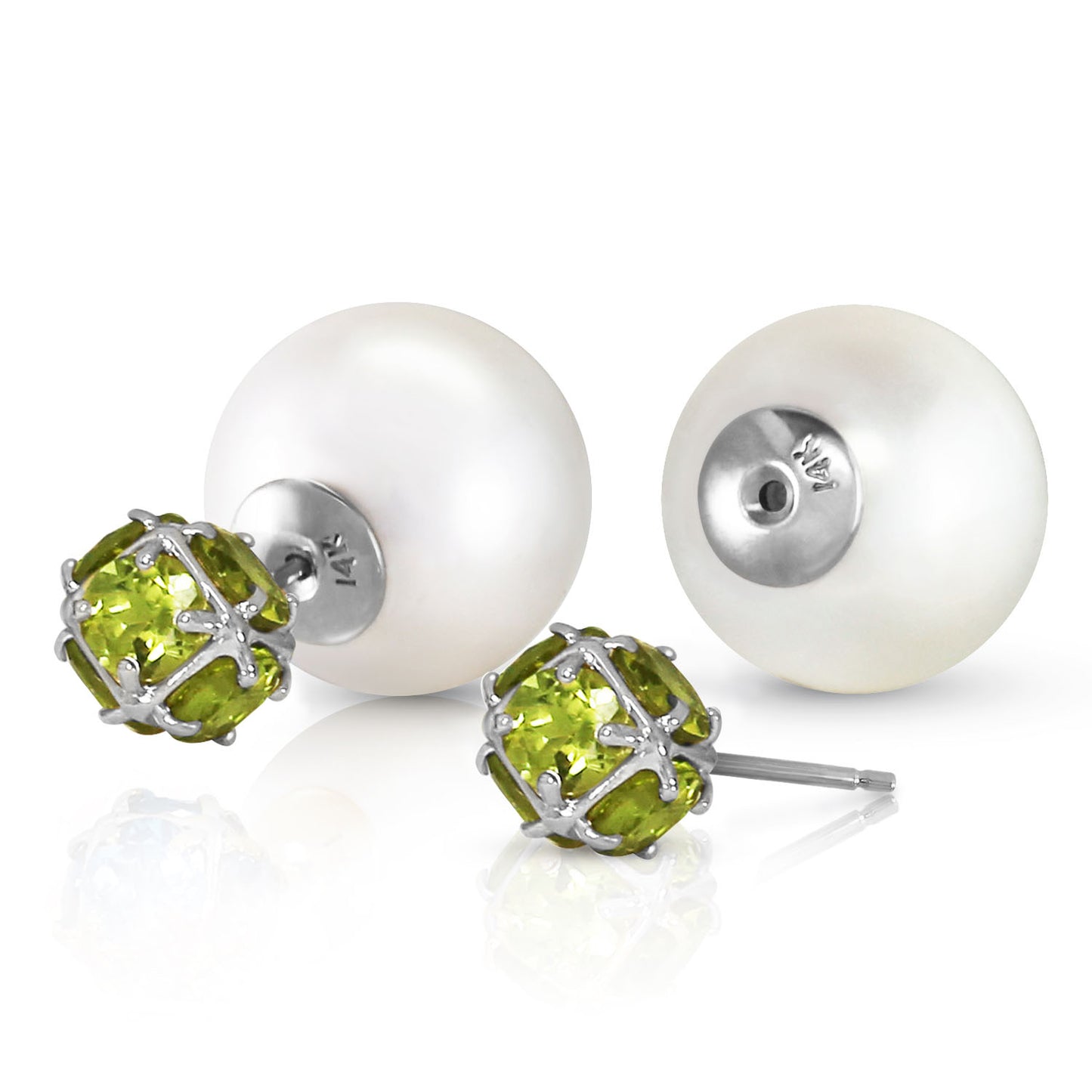 Regal Crown Peridot & Pearl Earrings