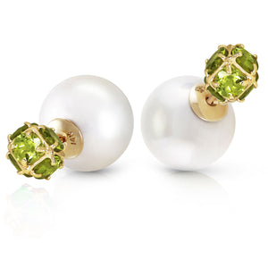 Regal Crown Peridot & Pearl Earrings