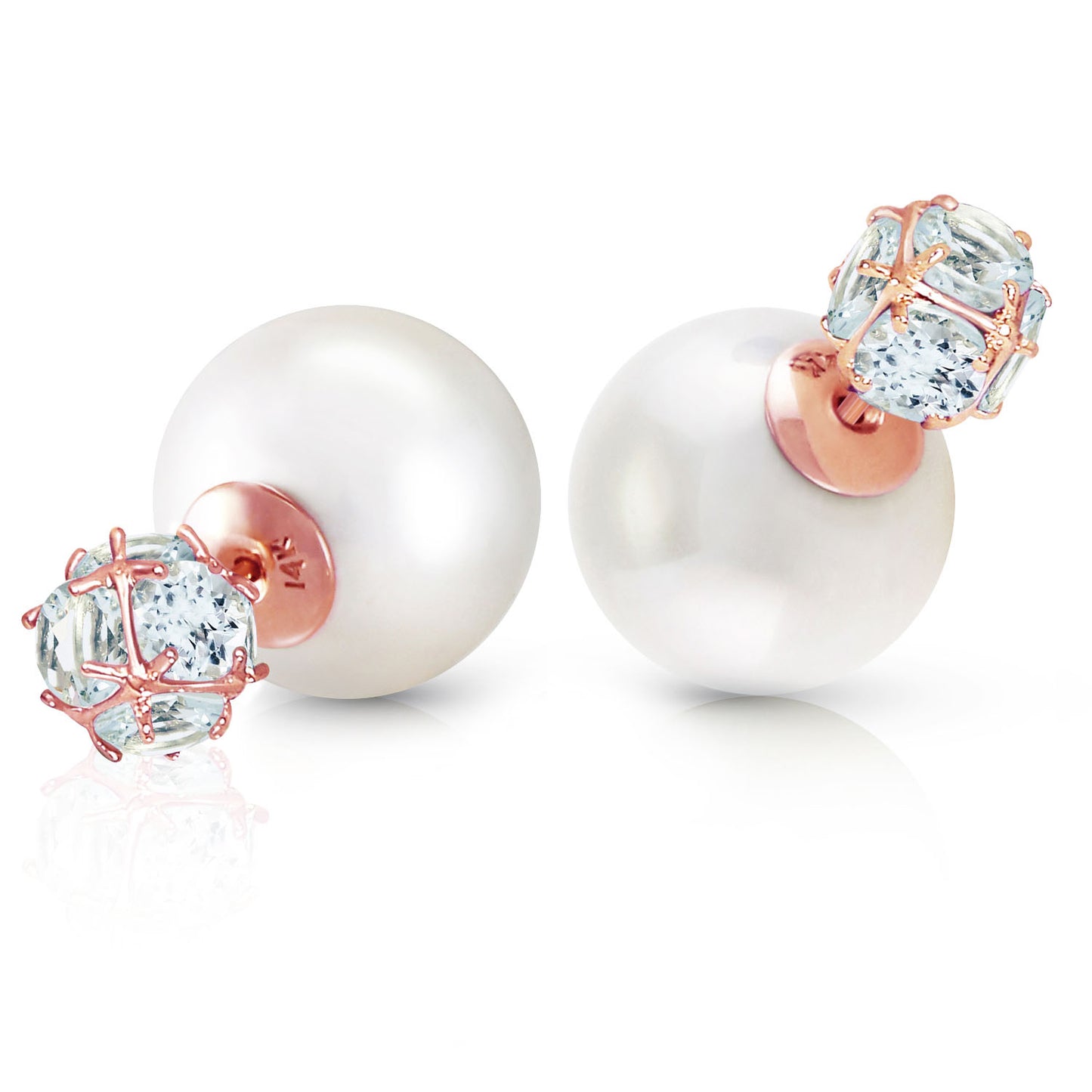 Regal Crown Aquamarine & Pearl Earrings