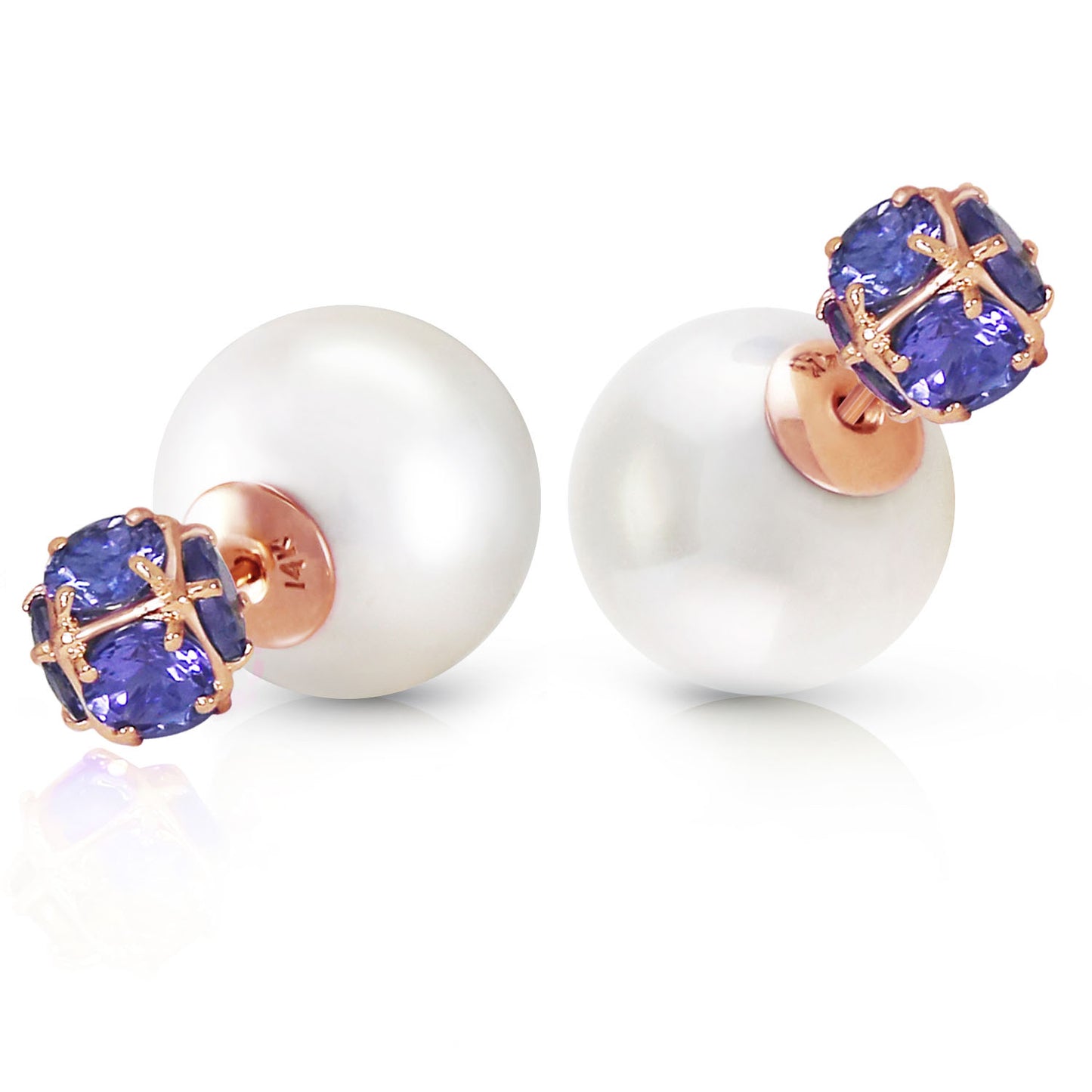Regal Crown Tanzanite & Pearl Earrings