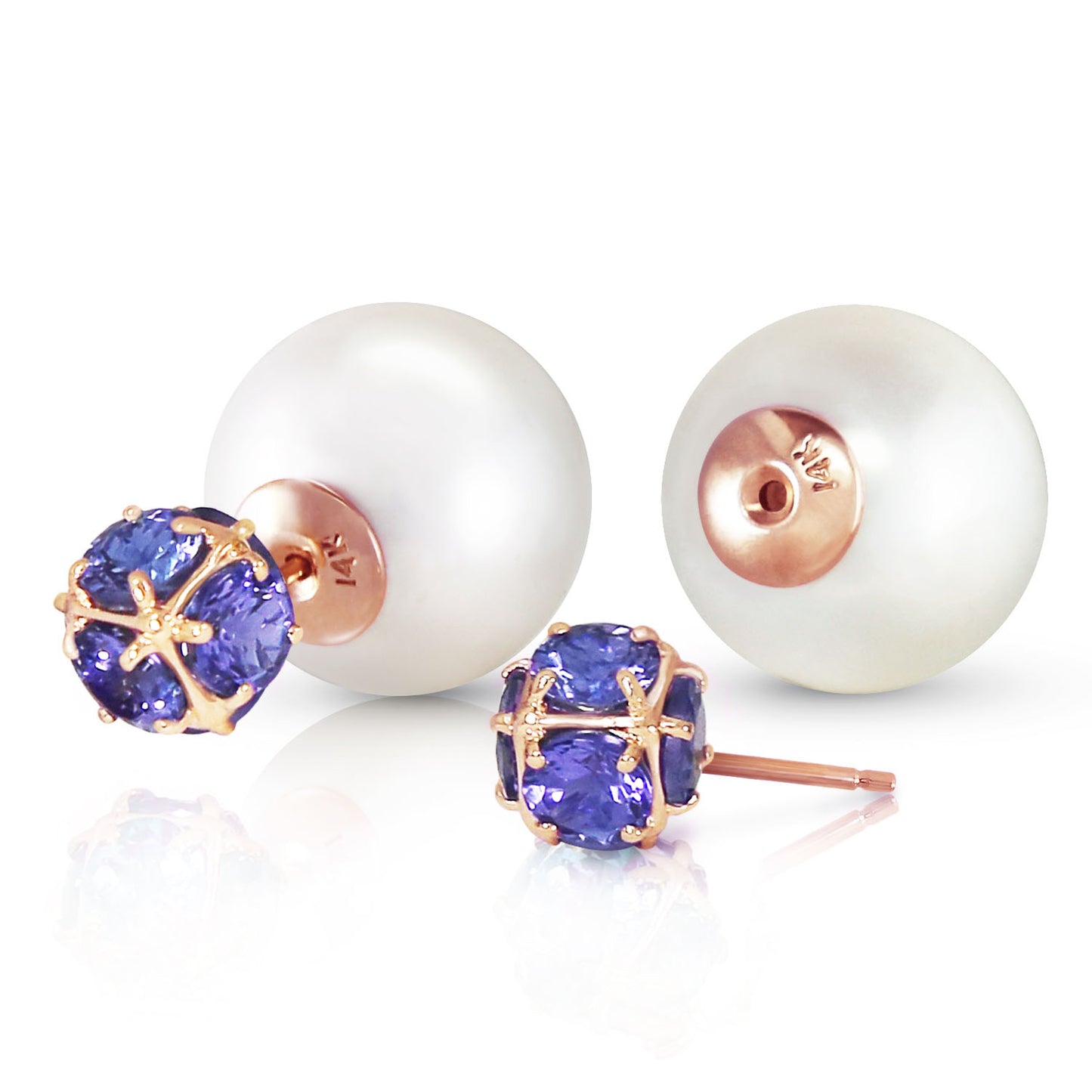 Regal Crown Tanzanite & Pearl Earrings
