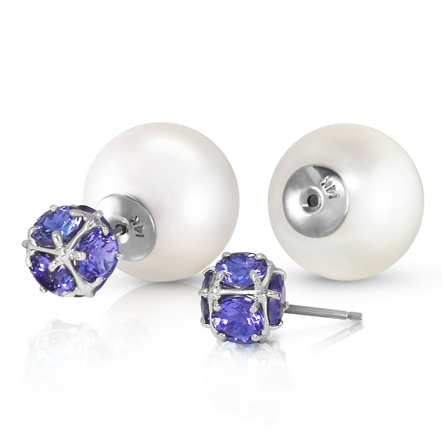 Regal Crown Tanzanite & Pearl Earrings