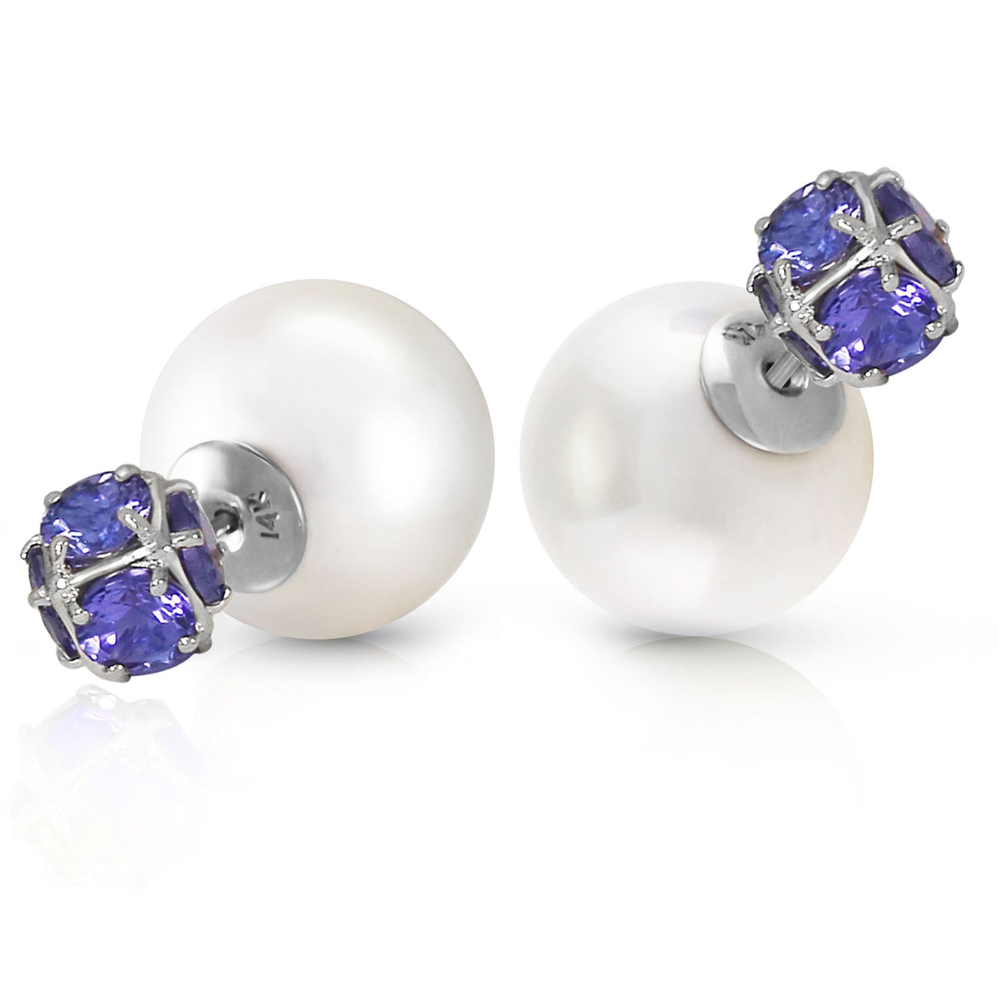 Regal Crown Tanzanite & Pearl Earrings