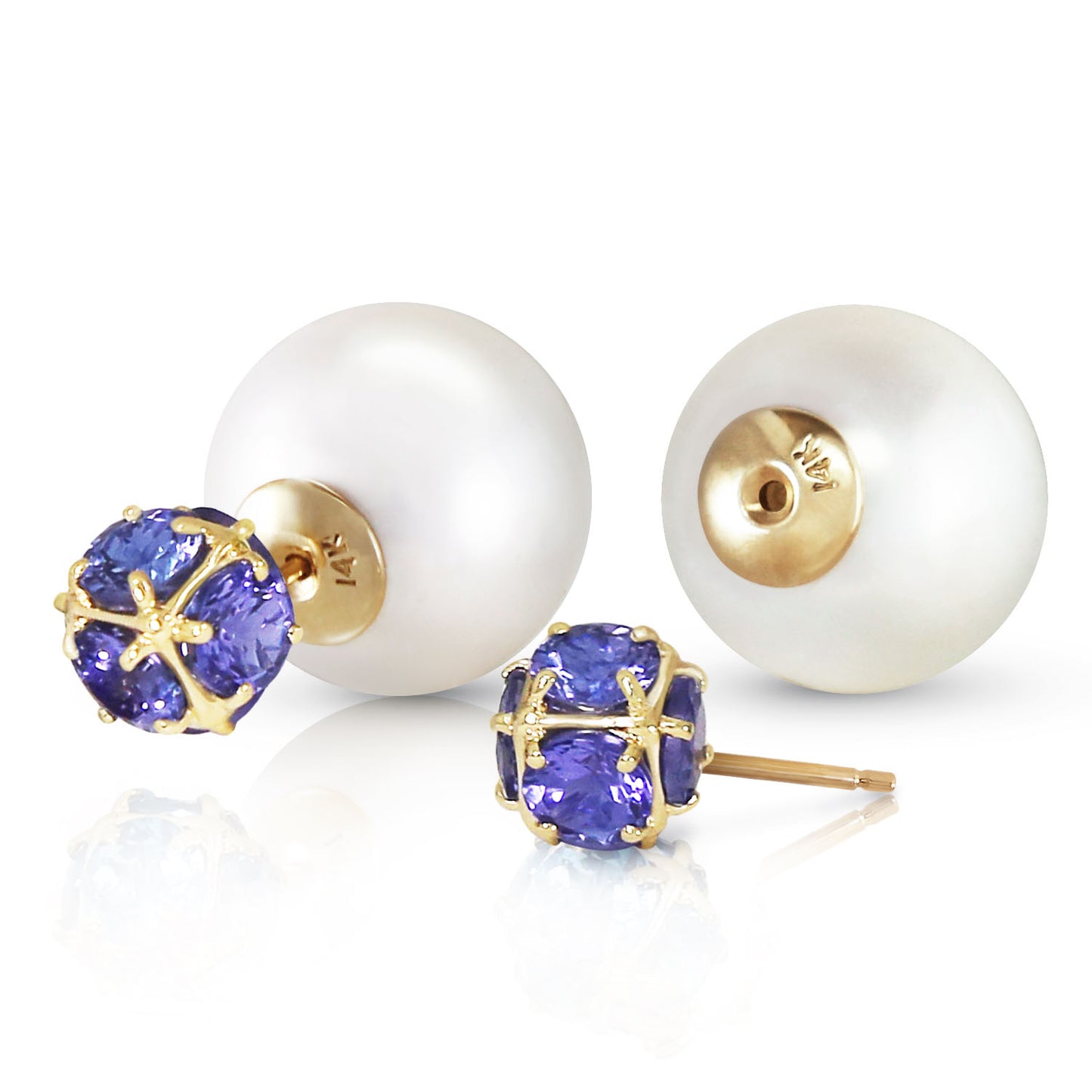 Regal Crown Tanzanite & Pearl Earrings