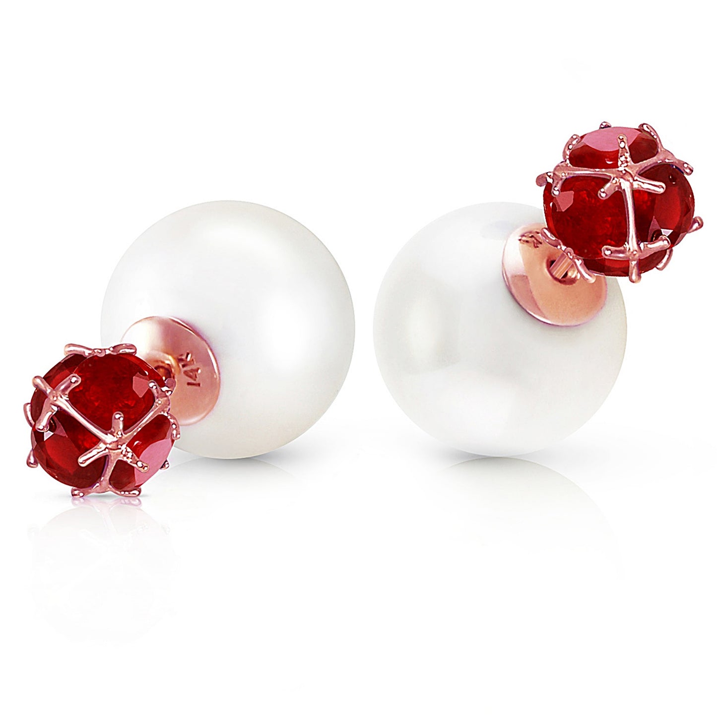 Regal Crown Ruby & Pearl Earrings