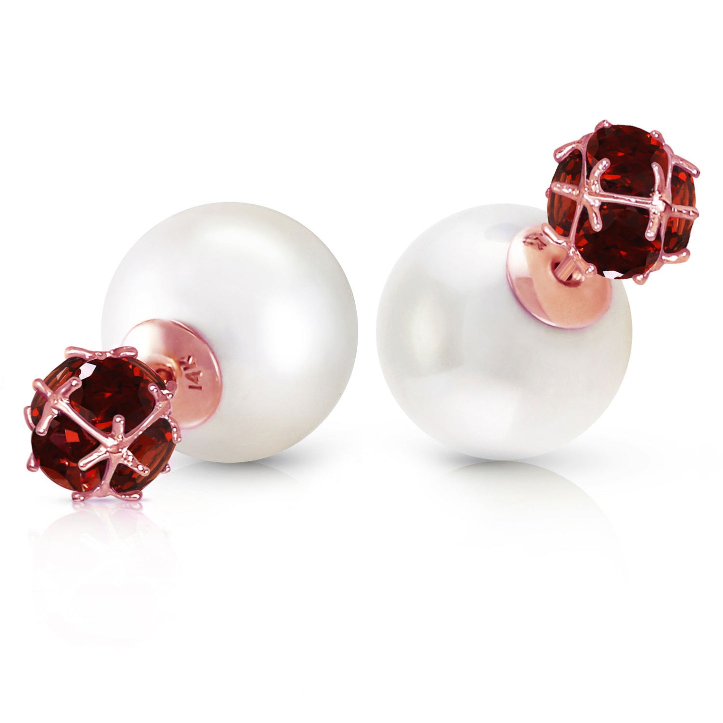 Regal Crown Garnet & Pearl Earrings
